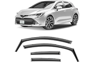 CLIM ART In-channel Wind deflectors for/compatible with Toyota Corolla Hatchback 2018-2025 - Rain deflector - Car accessories - Car wind deflectors - Sun, Rain & Noise Protection - Warranty -4 Set