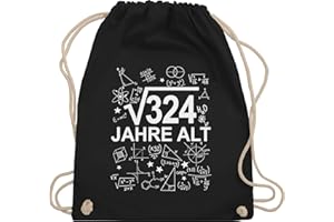 Shirtracer - Turnbeutel Rucksack - 18. Geburtstag - (Wurzel 324) Achtzehn Jahre alt weiß