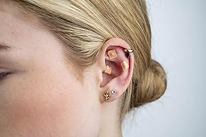 ACUPIPS 60 Ear Seeds and Ear Chart for Addiction and PTSD. Quit Smoking, Self Care, Acupressure, Holistic, Auriculotherapy, Anxiety Relief,