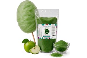 Sockervaddssocker med äppelsmak, grönt, 1 kg för sockervaddsmaskiner