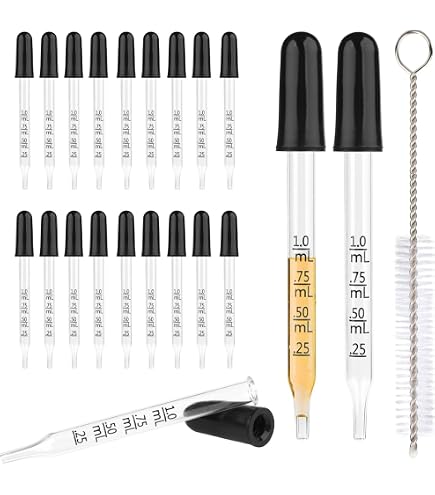 Pipette In Vetro 10 Ml Con Pallina Gomma | Contagocce Graduato Per Laboratorio | Include Spazzola - Foto 4