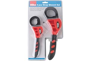 Hilka 12630002 2 PCE Strap Wrench Set, Red & Black