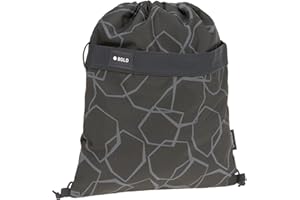 Bold Lässig Kinder Turnbeutel Sportbeutel mit Rucksackfunktion/School String Bag Bold Edges Grey