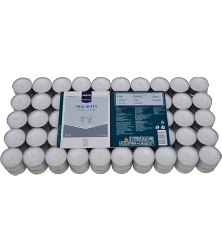 24 Candele Tealight Bianche 24 Ore | Lumini In Plastica, Non Profumate