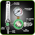Argon Regulator With Flowmeter TIG Welder MIG Welding CO2 Regulator 0 to 30 L/MIN - 0 to 25 MPA Pressure Gauge CGA580 Inlet Connection Gas Welder Welding Regulator with Built-In Flow Meter