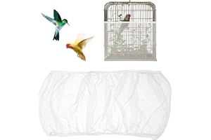 Bird Cage Seed Catcher, White Bird Cage Net Cover Seed Catcher Guard Net Cover Adjustable Bird Cage Netting Seed Catcher Stretchy Bird Cage Seed Catche for Parrot Enclosures Round Square Cages