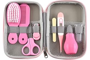 LACEDAISY Babypflege Set, Baby Erstausstattung Pflegeset, 8Pcs Baby Healthcare Kit, Babypflegeset für Neugeborene, Säugling, Kleinkind Gesundheit und Pflege Leicht zu tragen (Rosa)