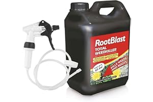 ROOTBLAST Total Glyphosate Weedkiller - 2.5L with Long hose trigger - Ready to Use - Kills Weeds & Roots - Biodegradable in Soil - Non-selective Weedkiller
