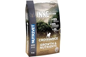 NUTRIVET - INNE Chien - Croquettes sans Céréales - Chiot - Poulet - 80% d'ingrédients d'origine Animale - 12 kg