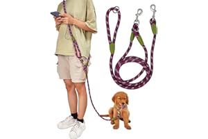 Eyeleaf Guinzaglio Mani Libere per Cani Riflettente Guinzaglio per Cani 2,3 Metri Lungo Guinzaglio Addestramento per Cani Taglia Grande Media e Piccola Viola