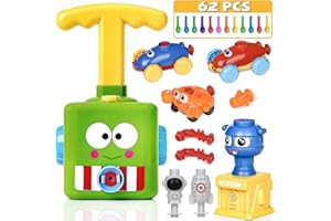 PartyWoo Balloon Launcher Car Toy Set, 72 pcs Balloon Car Toy with Pump, Balloon Toys for Kids, Balloon Launcher Toy, Balloon Powered Car Balloon Launcher Toy (Little Frog)