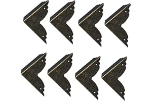 ZAHD 8 Piezas de Protectores de Esquina de Metal para Muebles de Esquina Vintage Esquina de Bronce Decorativo Cantoneras Metalicas Protección para Cajas Estanterías con Acabado Antiguo Bronce