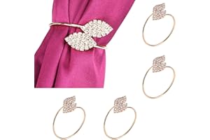 HERCHR Rond de Serviette Mariage, Rond de Serviette de Table, 12 Pièces Anneaux de Serviette Ronds et Porte-Serviettes Doré pour Halloween Thanksgiving Dîner de Noël Décorations de Table à Manger