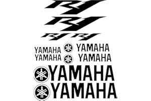 AUFGEKLEBT Motorrad Aufkleber Set Yamaha R1 Aufkleber Sticker Decals Logo Vinyl Dekor Seitenverkleidung (Schwarz)