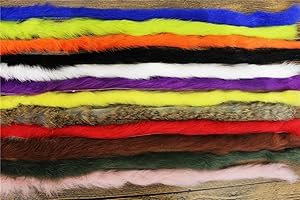 Tigofly 12 colors Rabbit Zonker Strips 5MM Width Steelhead Bass Streamers Fly Tying Materials