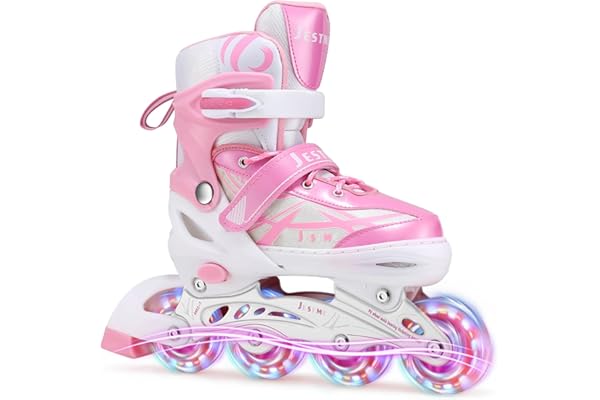Patins à roulettes en Ligne Réglables pour Enfants Filles, Rollers en Ligne pour Enfants et Débutant pour Intérieur Extérieur Sport.