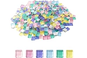 1 kg mosaikstenar för pyssel, glas, mosaikstenar, 1 x 1 cm mosaikstenar, makaron