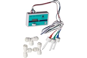 HM Digital Monitor Triple en línea RO/DI TDS con ajustes en T de 1/4 Pulgadas