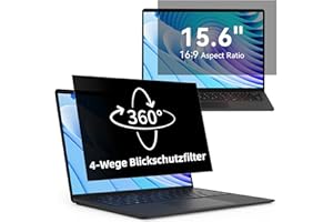 ‎PROTESCREEN Protescreen 360° Laptop Blickschutzfliter 15.6 Zoll, Anti Blaulicht Blendschutz Displayschutz, Sichtschutz Seitenverhältnis 16:9, 4 Wege Sichtschutzfilter für Lenovo/HP/Dell/Acer/Samsung/Asus/Toshiba