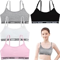 YUFFQOPC 4er Mädchen Sport BHS, Bustier Mädchen BH Teens ...