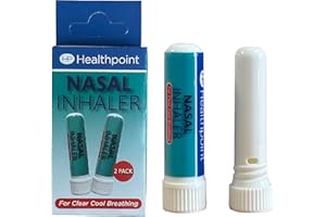 Healthpoint Nasal Inhaler, Pack Of 2, For Relief From Blocked Sinuses, Catarrh, Colds And Flu, Helps Stuffy And Blocked Nose, Peppermint And Eucalyptus Oil For Clear Cool Breathing, Easy To Use