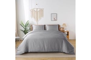 bienDo Bambus Bettwäsche 155 * 220, Grau, Vegane Seiden Bettbezug für Sommer und Winter, kühlende, Atmungsaktiv Bettdeckenbezug, Weich Silk Bettwaren Wie Ägyptische Baumwolle