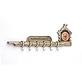 EYE BERRY BASI SALES WITH MISCELLANEOUS DEVICE Religious Flute Design Jai Swaminarayan Antique 6 Hooks Key Holder (Multicolour)