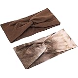 WLLHYF 2 Pezzi Fasce per Turbante per Donna Fascia per Capelli Larga Fasce per Capelli Annodate a Turbante Elasticizzato per 