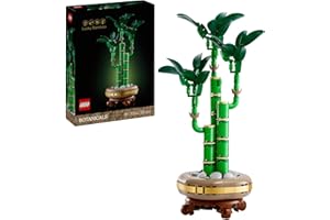 LEGO Botanicals Lucky Bamboo - Artificial Plant for Indoor Display - Set for Adults Incl. a Buildable Pot with a Wood-Effect Plinth for Home Decor - DIY Gift Idea - 10344