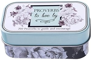 Christian Art Gifts Prayer Devotional Cards - Proverbs to Live By - 202 Scripture Promise To Guide and Encourage for Women, Daily Bible Verse, 101 Double-Sided Cards in Sturdy Storage Gift Tin, Floral