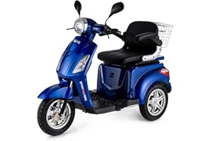 ‎VELECO Tricycle Electric Mobility/Recreational Scooter + Accessories 8 mph / 16 mph 48V 80AH 500W - ZT15 (Blue)