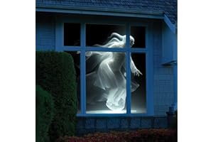 SUPYINI Pellicola per Proiezione di Finestre, Schermo per Retroproiezione in Tessuto per Video di Proiezione di Finestre Virtuali di Halloween e Natale (Bianco), 1.8 * 1.2 m