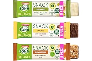 Enervit, EnerZona Protein Snack Variety Pack, Confezione con Barrette Assortite da 33gr, 5 Barrette Pistacchio, 5 Cookie, 5 Salty Caramel