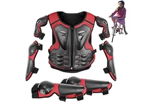 TEWZAFIYA Motocross-Ausrüstung für Kinder, Motorradschutz für Kinder,Motorradweste für Kinder - Motorrad-Armanzug für Kinder, Dirt-Cycling-Ausrüstung, Ellenbogen-Knieschützer, Brustschutz, Motocross-Reitschutz-