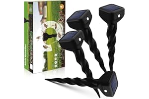 Yeerain 4 Pièces Anti Taupe Solaire, Répulsif Taupe, Efficace Contre Les TaupesTaupes, Serpents, campagnols, Gophers et Autres Animaux-Noir