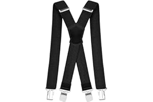 Pejoye Tirantes para Pantalones Hombre Trabajo 40mm Ancho Fuerte 4 Clips X Forma Elásticos y Ajustables Longitud Para Hombre y Mujer