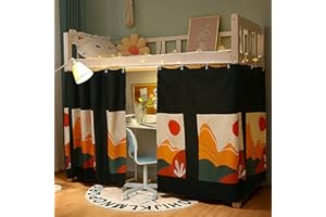 NICEYEA Bettvorhang Etagenbett Zelt Vorhang Blackout Vorhänge Moskitonetz Hochbett Schlafzelt Schlafsaal Mid-Sleeper Bett Zelt Vorhang Tuch Staubdicht Moskito für Studentenwohnmein Kinderzimmer Kinderbett