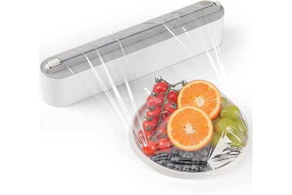 Quasziwa Magnetisk plastfoliedispenser med skärare - Förbättrad folieskärare avrollerare, Praktisk aluminiumfoliedispenser lå