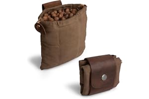 Hide & Drink, Foraging Pouch (Collapsible) for Hiking, Treasures & Seashells Bag, Easy Looping Around Belts, Grocery Storage, Waxed Canvas, Handmade