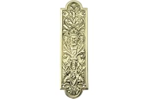 Castelion® Solid Brass Solid Brass Green Man Finger Plate | Brass Door Accessories | Ornate Home Decor Perfect for Traditional Homes | High Quality Home Accessories | 10inch