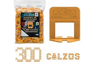 Lacosvi Clips Niveladores para Azulejos (Calzos de 0,35mm,300 uds) Grapas Espaciadores Niveladores para piso y azulejos Sistema de Nivelación para profesionales del Alicatado y Bricolaje