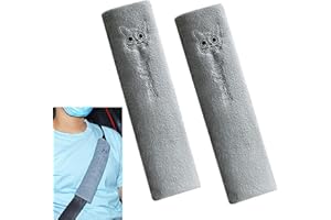 KASESSS 2 Pack Seat Belt Pads Cover, Soft Universal Seatbelt Covers, Cat-Patterned Seat Belt Covers for Kids, Car Seat Belt Shoulder Cover for Adults Kids, Car Travel Seat Belt Padding Protector