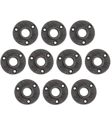 1/2 Inch Mallealbe gietijzeren buis, voorgesneden, industrieel staal zwart past standaard een halve inch zwarte schroefdraad buizen tepels en fittingen, bouw vintage doe-het-zelf meubels, 10 stuks