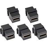 AAOTOKK 4K HDMI Keystone Coupler, Gold Plated HDMI Female to Female Keystone Jack Insert 3D 4K 60Hz Audio Video Coupler for W