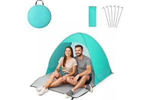 Voyager Beach Tent – Super Easy Pop-Up, Large Space, UPF 50+ UV Protection, Premium Quality, Lightweight & Portable, Versatile Outdoor Shade, 2-Person, Compact Folded Size (Teal)