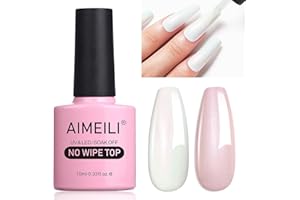 ‎AIMEILI AIMEILI Glitzer Top Coat Perlmutt 10ml No Wipe Top Coat Pearl Effect Nail Gel UV Perlmutt Überlack Pearl Top Coat Perlmutt Schimmer 006