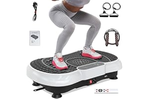 HOME FITNESS CODE HomeFitnessCode Vibrationsplatte mit Bluetooth - Vibrationsgerät Zuhause mit 99 Intensitätsstufen + 5 Vorprogramm Fitnessgerät für Ganzkörpertraining Gewichtsabnahme Muskelaufbau (Weiß)