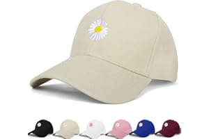 BLURBE Ladies Baseball Caps - Baseball Cap for Women, Daisy Adjustable Ladies Baseball Caps for Womens Casual Summer Outdoor Sports Dad Peaked Sun Cap