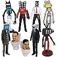 OSDUE 9 PCS Ski bidi-Toilet Toy Figures Set, Ski bidi-To ilet Toys Gaming Action Figures, Collectible Anime Toy, Fun Stuff For Endless Entertainment, Fun Stuff for Kids Boys Girls