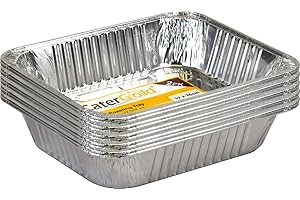 CATERGOLD Rectangle Disposable Aluminium Foil Trays 32 x 26 x 8cm Approx 2PK (10 Trays)